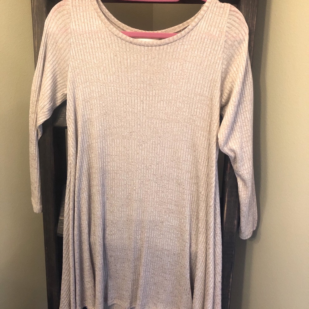 Beige knit dress